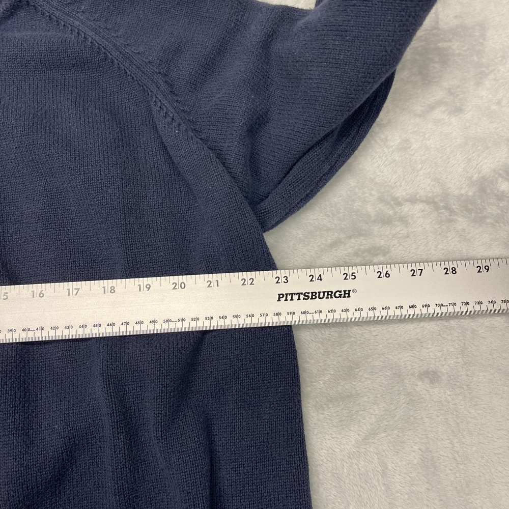 Tommy Jeans Sweater Mens 2XL Navy‎ Cable Knit Stripe Sleeve Crew Neck Pullover - Picture 4 of 6